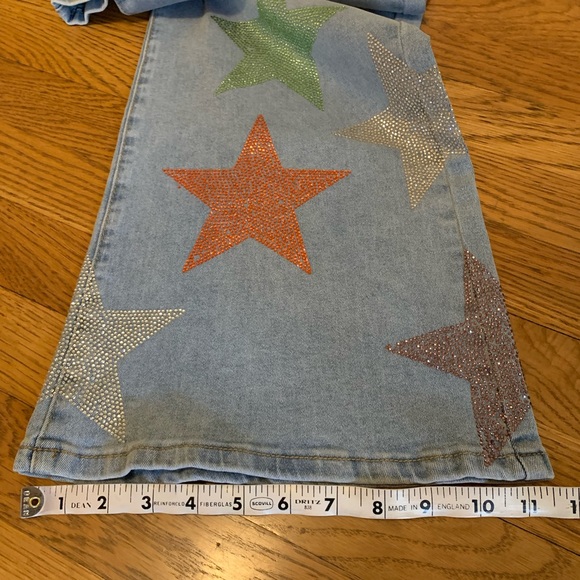 NWT Colorful star rhinestone high waist jeans size M ( 5-7 ) - Picture 13 of 15